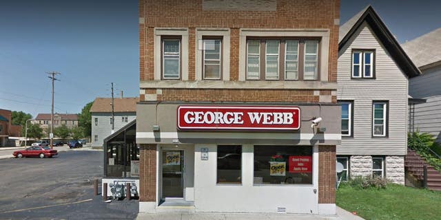 A customer at a George Webb in Milwaukee, seen above, punched an employee and only backed off when another server pulled out a handgun.
