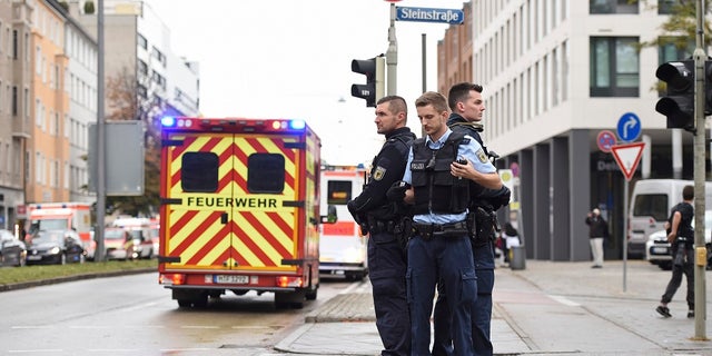 German police took a suspect into custody but it was not immediately clear if it was the man who carried out the stabbing attack.