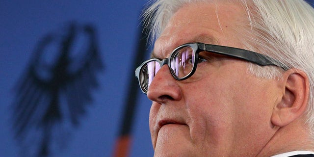 July 11, 2014: German Foreign Minister Frank-Walter Steinmeier address the media during a statement at the Foreign Ministry in Berlin, Germany. (AP)