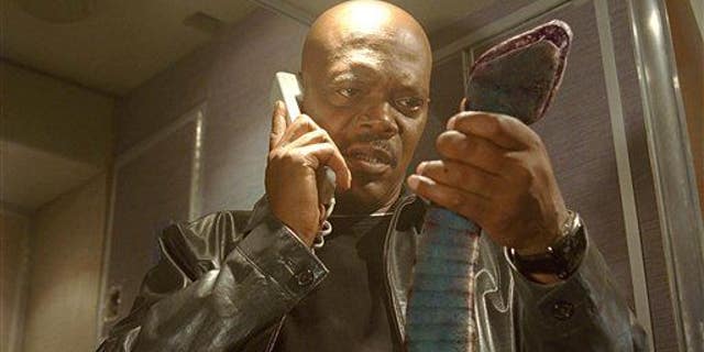 Samuel L. Jackson in a scene from "Snakes On A Plane."