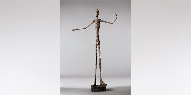 A file photo of Alberto Giacometti’s life-size “Pointing Man."