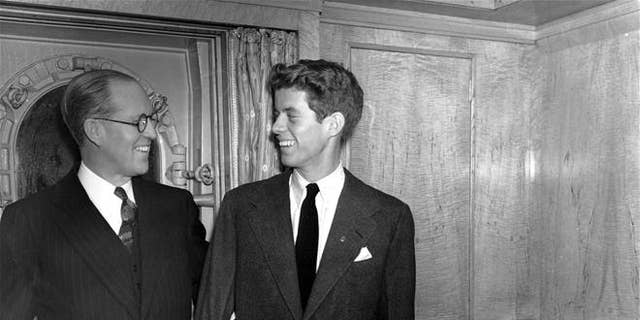 John F. Kennedy, with his father, Joseph, in 1938.