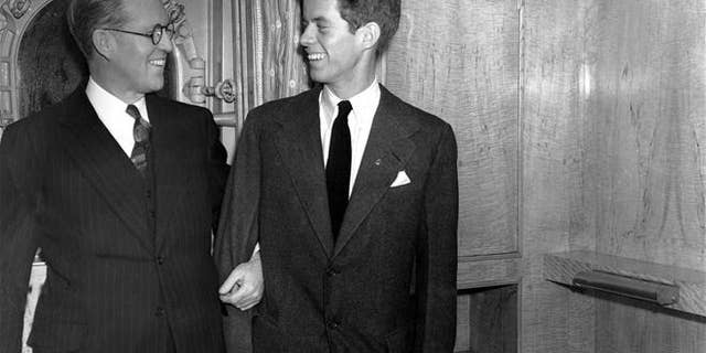 John F. Kennedy, with his father, Joseph, in 1938.