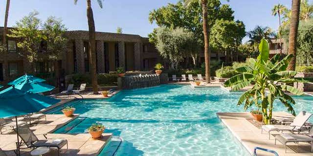 Relax and rejuvenate in one of our two crystalline pools. Enjoy a poolside beverage or relax in the Arizona sun. Play a game of water volley ball or let your kids run wild in our sand playground.