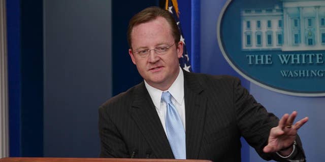 White House Press Secretary Robert Gibbs delivers his daily briefing Friday. (Fox News Photo)