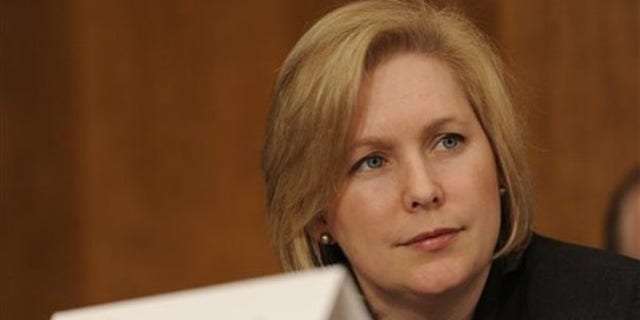 FILE -- Jan. 28, 2009: Sen. Kirsten Gillibrand, (D-N.Y.), listens to testimony on Capitol Hill in Washington during a Senate Foreign Relations Committee hearing.