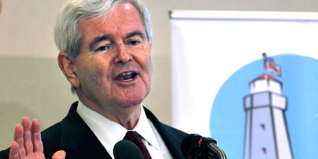 Republican presidential hopeful, former House Speaker Newt Gingrich speaks at the Portsmouth Country Club in Portsmouth, N.H., Thursday, May 26, 2011, to a breakfast meeting of the Seacoast Republican Women. (AP)