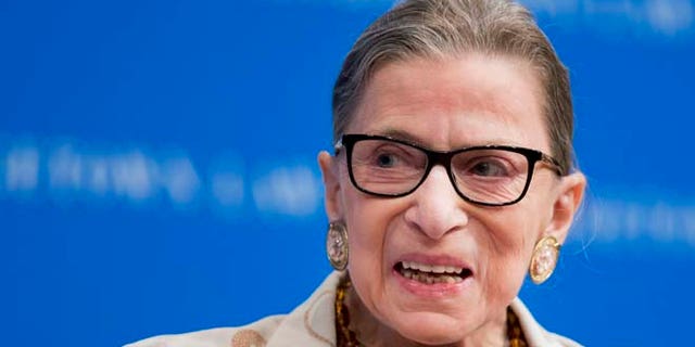 Feb. 4, 2015: Supreme Court Justice Ruth Bader Ginsburg speaks at a lecture in Washington.