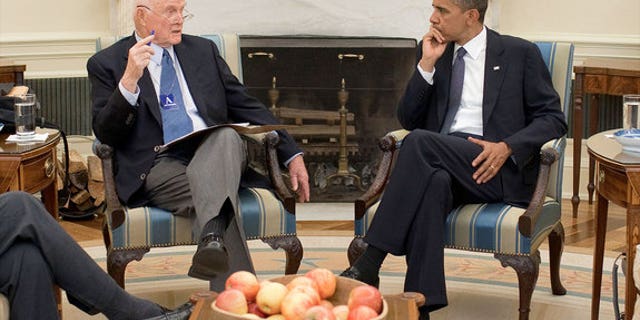 President Barack Obama meets with former Sen. John Glenn in the Oval Office at the White House in July 2010. Obama will present Glenn with the Presidential Medal of Freedom.