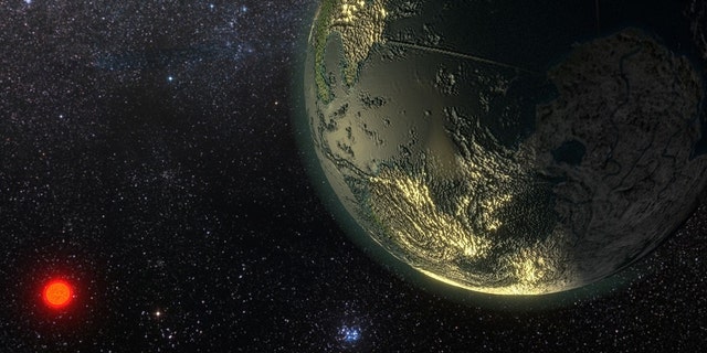 Artist’s concept of the probable planet orbiting a star called Gliese 411, or GJ 411. (Courtesy of Ricardo Ramirez)