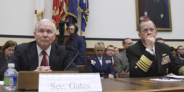 March 31: Defense Secretary Robert Gates,, left, and Joint Chiefs Chairman Adm. Michael Mullen testify on Capitol Hill in Washington before the House Armed Services Committee hearing on military operations in Libya.