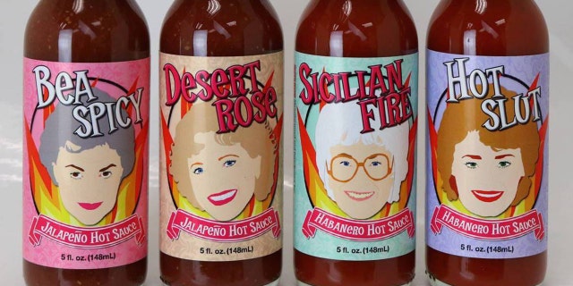 "The Golden Girls" fab four have been turned into some ultra-spicy hot sauces here to punch up bland meals.