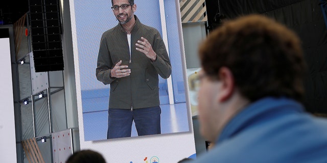 Google CEO Sundar Pichai speaks on stage during the annual Google I/O developers conference in Mountain View, California, May 8, 2018. REUTERS/ Stephen Lam - RC1B33817D70