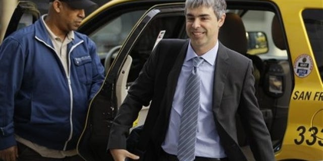Google CEO Larry Page walks into a federal building in San Francisco, Wednesday, April 18, 2012. A federal jury ruled Wednesday that Google didn't infringe on Oracle's patents during the development of its popular Android platform.