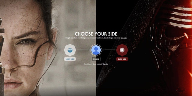 (Screenshot from www.google.com/starwars/)