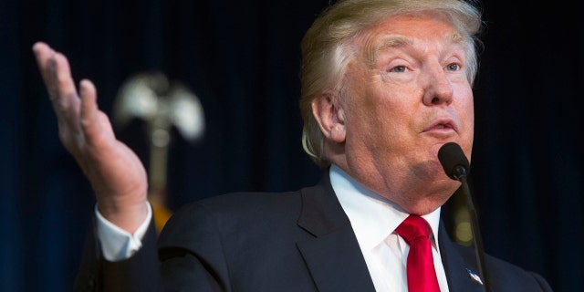 Dec. 2, 2015: Republican presidential candidate Donald Trump speaks during a campaign rally at the Prince William County Fair Ground in Manassas, Va. (AP Photo/Cliff Owen)