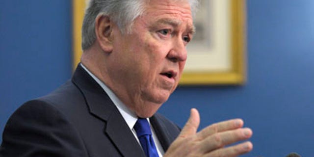 In this April 12, 2011 file photo, Mississippi Gov. Rep. Haley Barbour gestures while addressing the Congressional Health Care Caucus on Capitol Hill in Washington. Now this is a fundraising frenzy. GOP presidential hopefuls are scurrying behind the scenes in a cut-throat dash to raise cash and assemble influential backers during the key April-June fundraising period. With the 2012 primary campaign off to a relatively late start, the candidates are under intense pressure to demonstrate their credibility this quarter before a slower summer fundraising season kicks in. (AP/File)