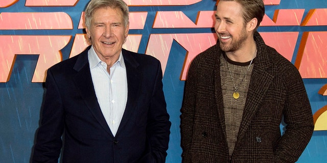 Harrison Ford (left) and Ryan Gosling (right) fell apart while promoting their new film "Blade Runner 2049."