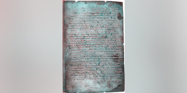 Researchers used spectral imaging to read the writing on this fragment, which details the third-century Thermopylae battle.