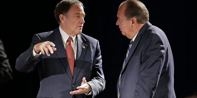 July 13, 2014: Utah Gov. Gary Herbert, left, and West Virginia Gov. Earl Ray Tomblin, at the National Governors Association convention, Nashville, Tenn.