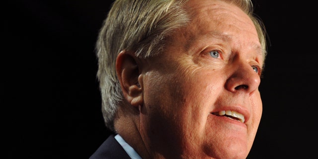 Nov. 4, 2014: Sen. Lindsey Graham, R-S.C., speaks in Columbia, S.C. Veto brinkmanship between congressional Republicans and President Barack Obama.