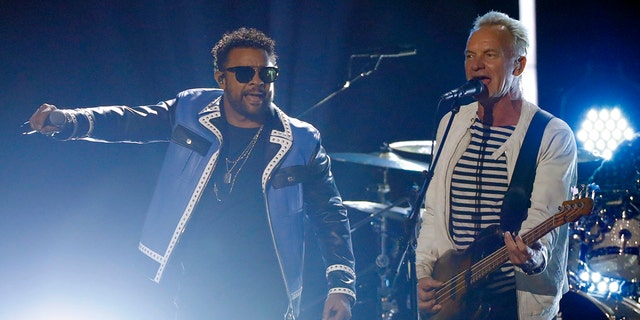 Sting and Shaggy sang a politically charged song at the 2018 Grammys.