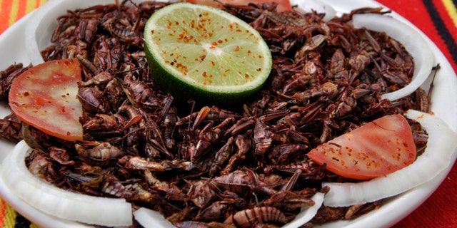 Grasshoppers (chapulines) are eaten predominantly in Mexico's Oaxaca region.