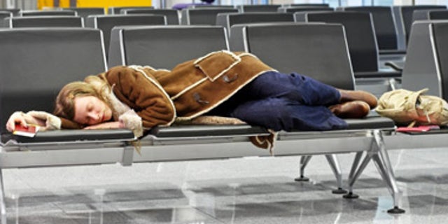 Passenger spending a night at airport after flight cancelation