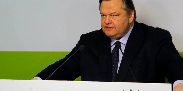 May 6, 2012: Greece's socialist leader, Evangelos Venizelos of the PASOK party makes statements in Athens.