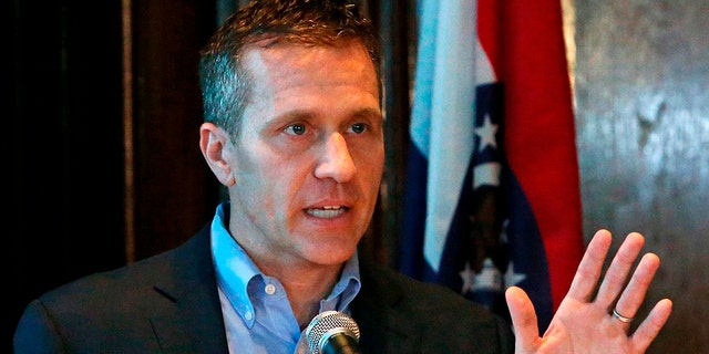 Missouri Gov. Eric Greitens is pictured at a news conference on April 11, 2018.