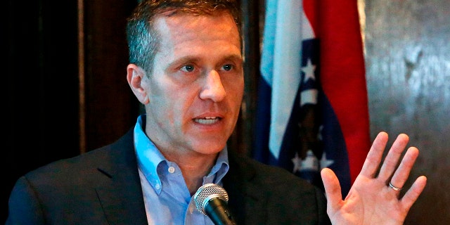 Missouri Gov. Eric Greitens is pictured at a news conference on April 11, 2018.