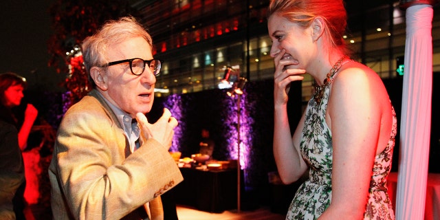 Greta Gerwig (right) is among many in Hollywood who said they will no longer work with Woody Allen. The actress worked with Allen in the 2012 film "To Rome With Love."