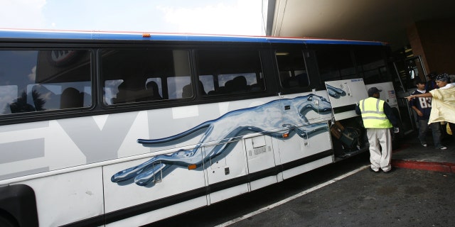 A Greyhound bus stop in Baltimore in 2008.