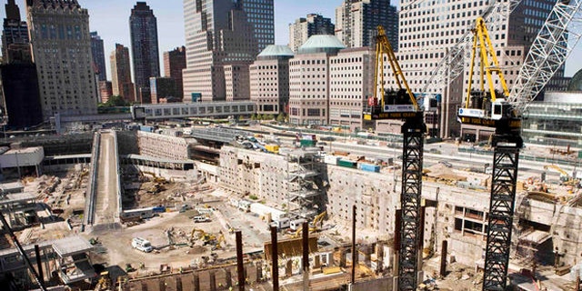 This 2007 file photo shows construction at the World Trade Center site in New York.