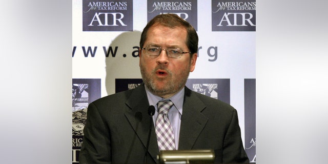 In this April 14, 2011, file photo Americans for Tax Reform President Grover Norquist speaks on Capitol Hill in Washington.