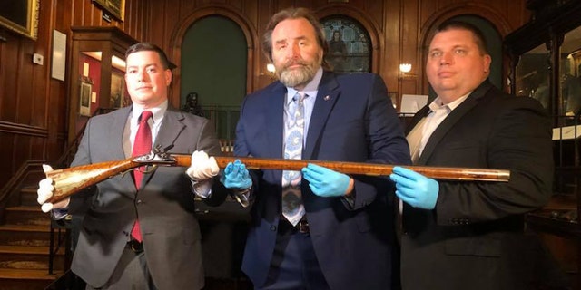 The FBI and Louisiana State Police have returned the historic rifle to the Confederate Memorial Hall Museum in New Orleans (Louisiana State Police)