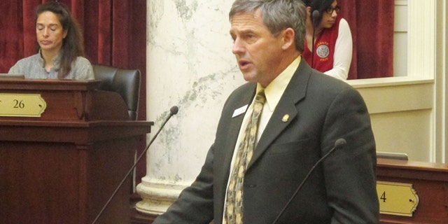 Feb. 18: State Sen. Jim Guthrie, R-Pocatello, debates in favor of a bill that would add Idaho to the short list of states that allow concealed weapons on college and university campuses.