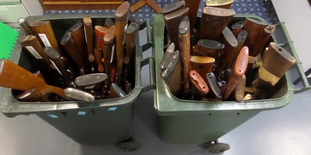 The guns pictured are some of those collected during Australia's national firearm amnesty program. Early numbers suggest more than 30,000 weapons were handed in over the course of three months.