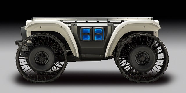 The 3E-D18 has a rack system that allows different types of gear and components to be attached to it.