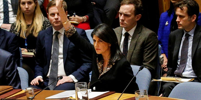 U.S. Ambassador to the U.N., Nikki Haley, was the lone raised hand voting no on the Egyptian-sponsored resolution that demands President Trump rescind his declaration that Jerusalem is the capital of Israel.