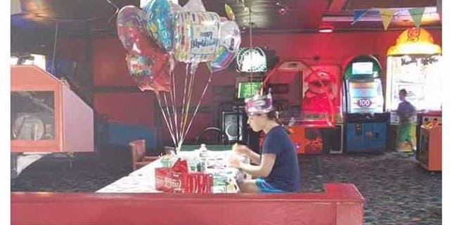 Photo of Hallee Sorenson celebrating her 18th birthday alone has gone viral. (Rebecca Guildford)