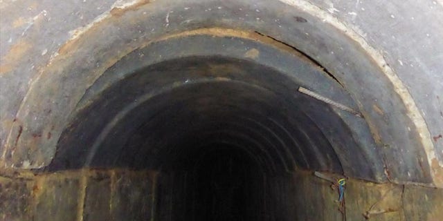 Israel's military says this tunnel built by Hamas militants is the 'longest and deepest' one they have found yet.