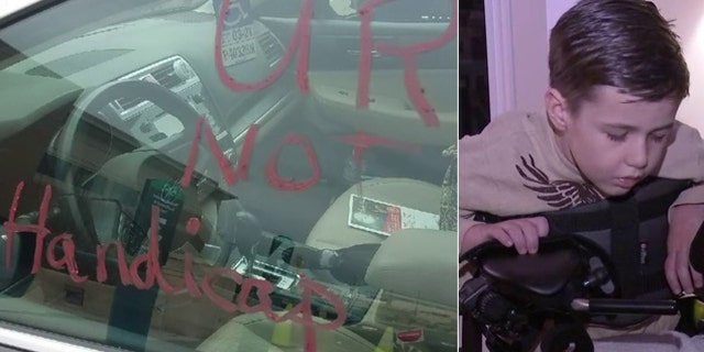 A Pennsylvania family found a nasty note written on their car shaming them for parking in a handicapped spot.