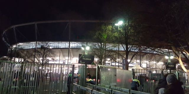 The stadium in Hannover after Tuesday's evacuation.