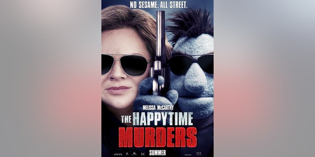 The poster art for "The Happytime Murders," a film starring Melissa McCarthy.