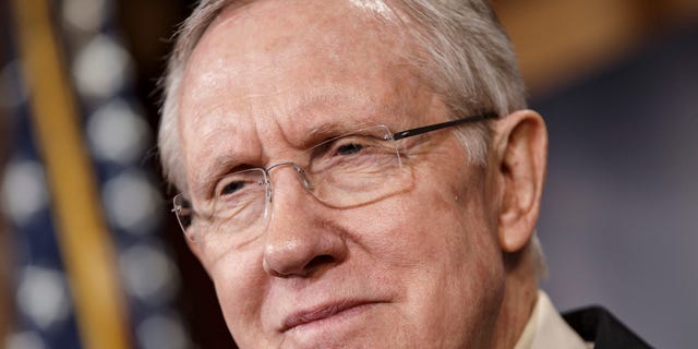 Senate Majority Leader Harry Reid, D-Nev., meets with reporters to urge passage of legislation to restore unemployment insurance benefits which expired Dec. 28, at the Capitol.