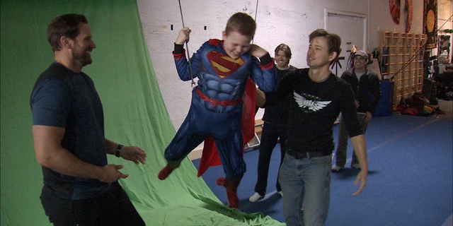 Robert Hart, 12, learned how to fly like his favorite superheros.