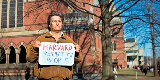 Adrián Obregón, a Guaraní farmer and community leader from Argentina, met with students, workers, and administrators at Harvard's campus in April 2014 about the impacts of the Harvard endowment fund’s investments on his community.