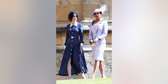 Abigail Spencer and Priyanka Chopra arrive at the wedding.