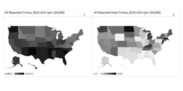 LiveStories compared rates of hate crimes to overall crime rates across the country from 2010 to 2014 and found that while there may not be as many reports of hate crimes across the south, the rate of all crime is much higher in the region when compared with the rest of the country.